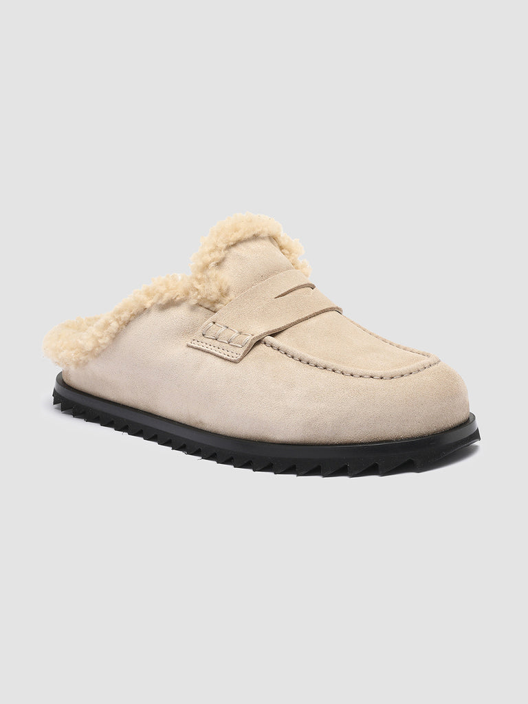 PELAGIE D’HIVER 007 - Ivory Suede and Shearling Mules Women Officine Creative - 3