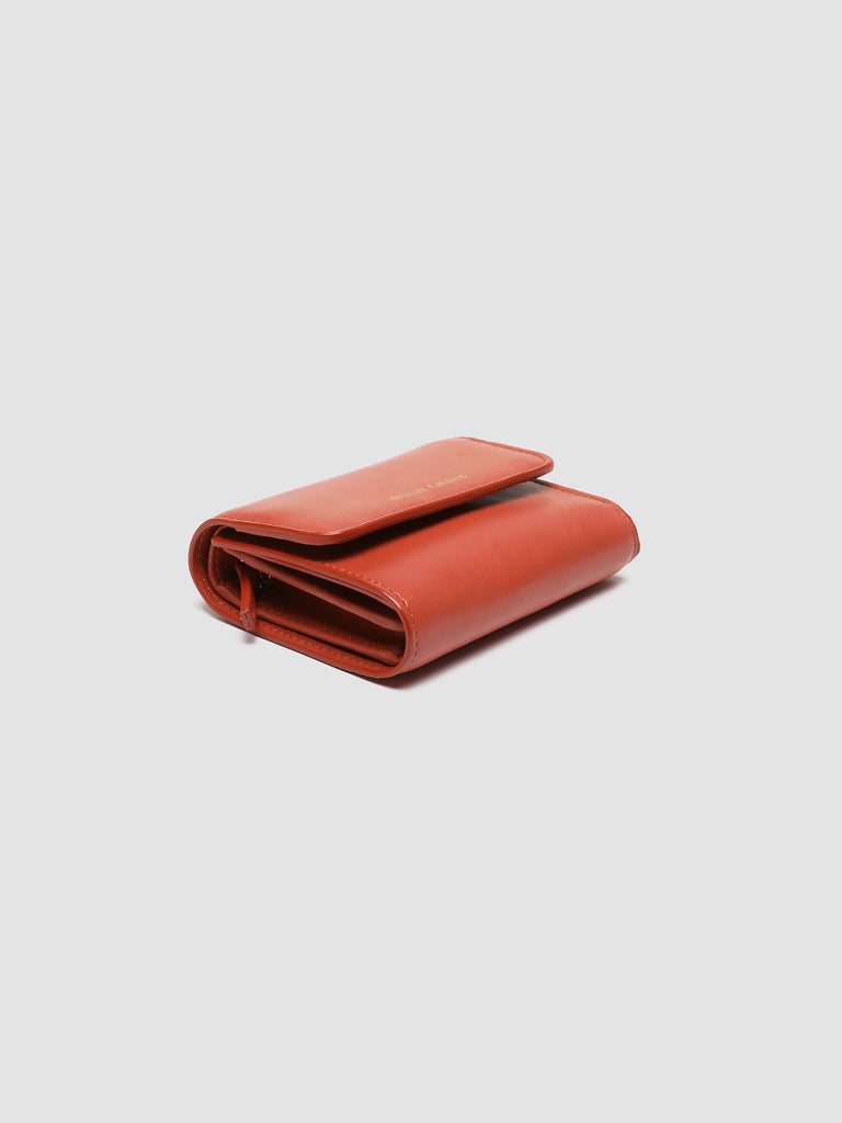 POCHE 10 - Red Nappa Leather Trifold Wallet