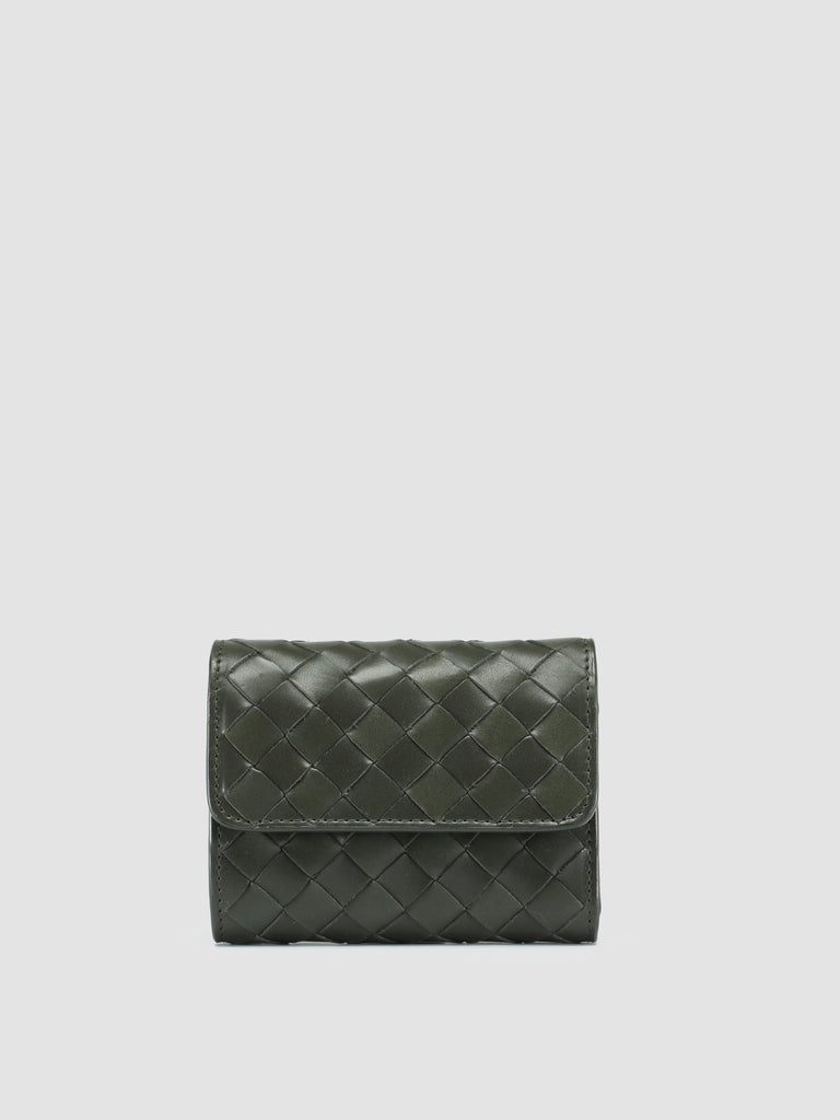 POCHE 110 - Green Leather Trifold Wallet