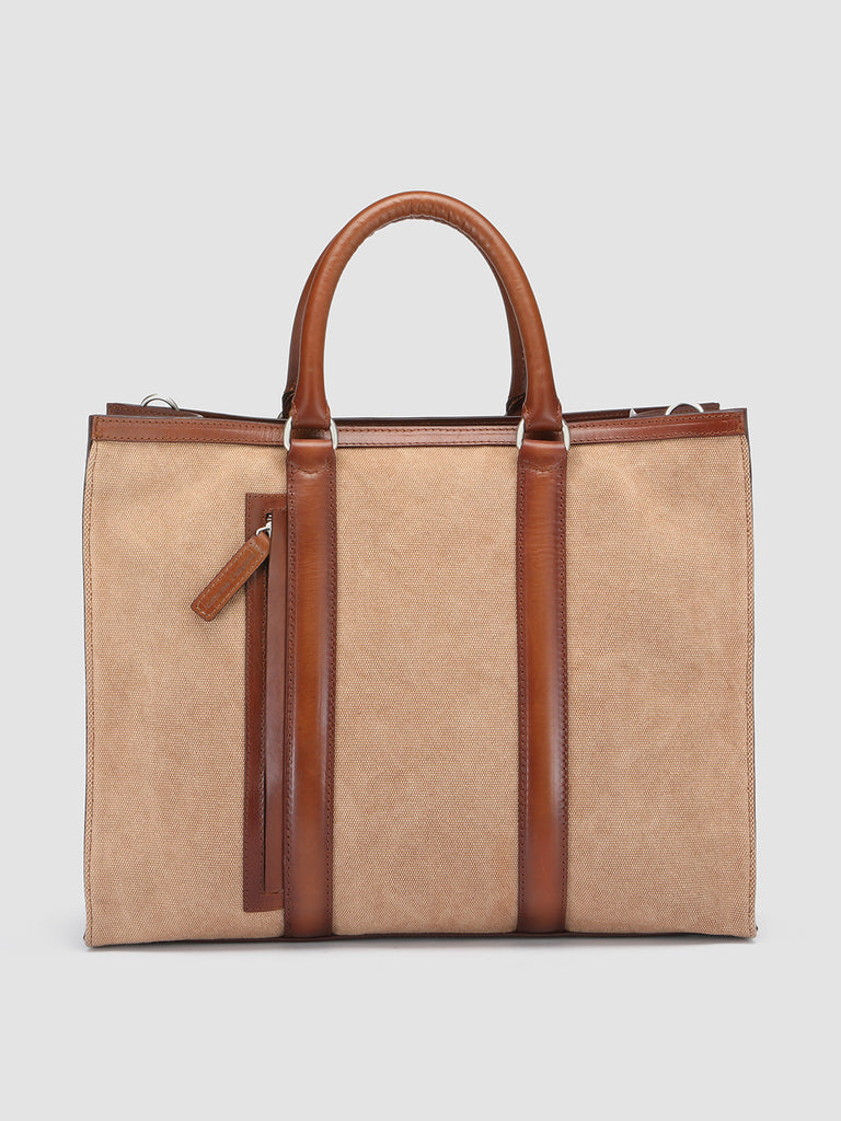 Men's Canvas and Leather Tote Bag: QUENTIN 013 – Officine Creative EU
