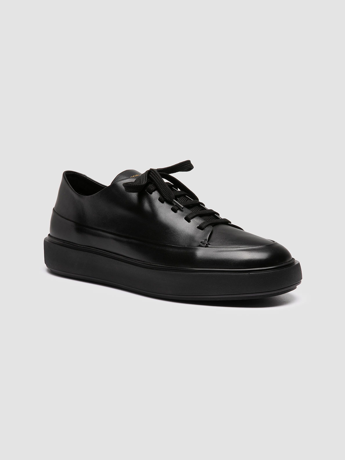 Men's Black Leather Low Top Sneakers: RELEASE 001 Men's Black Leather Low Top Sneakers: RELEASE 001