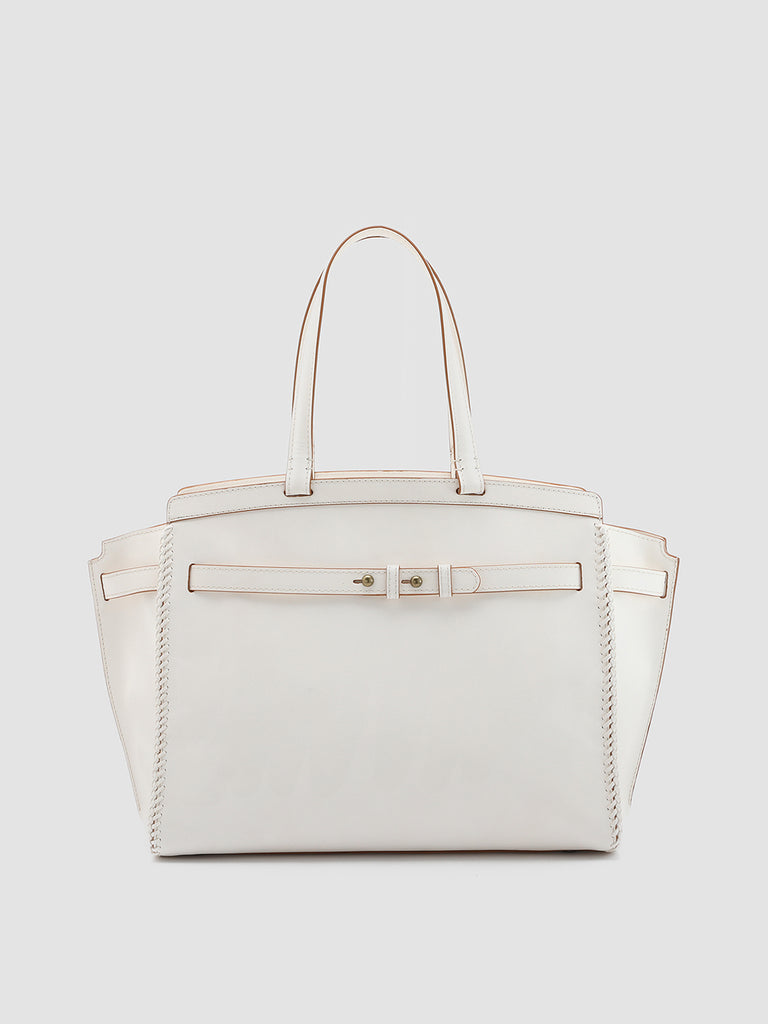 SADDLE 103 - White Leather tote bag