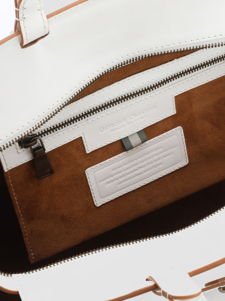 SADDLE 103 - White Leather tote bag  Officine Creative - 5