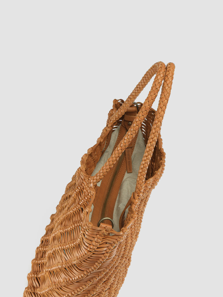 SUSAN 02 Spiral - Brown Leather Tote Bag