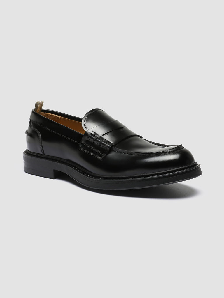 Men's Black Leather Loafers UNIFORM 001 Officine Creative EU