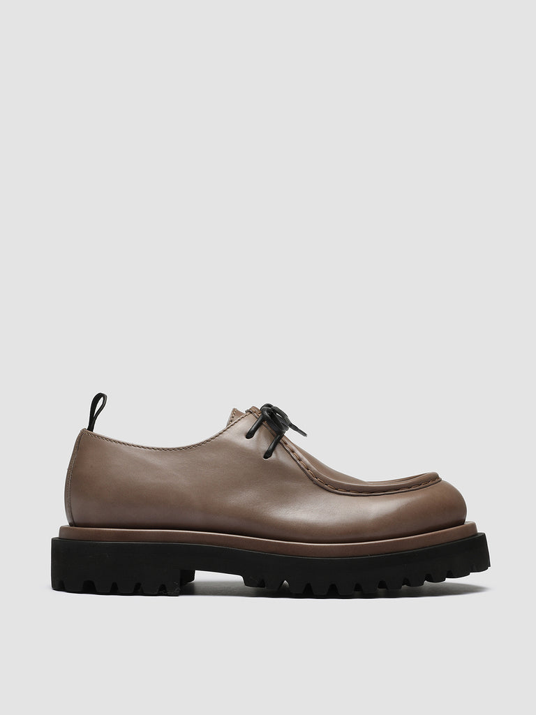 WISAL 002 - Taupe Leather Derby Shoes