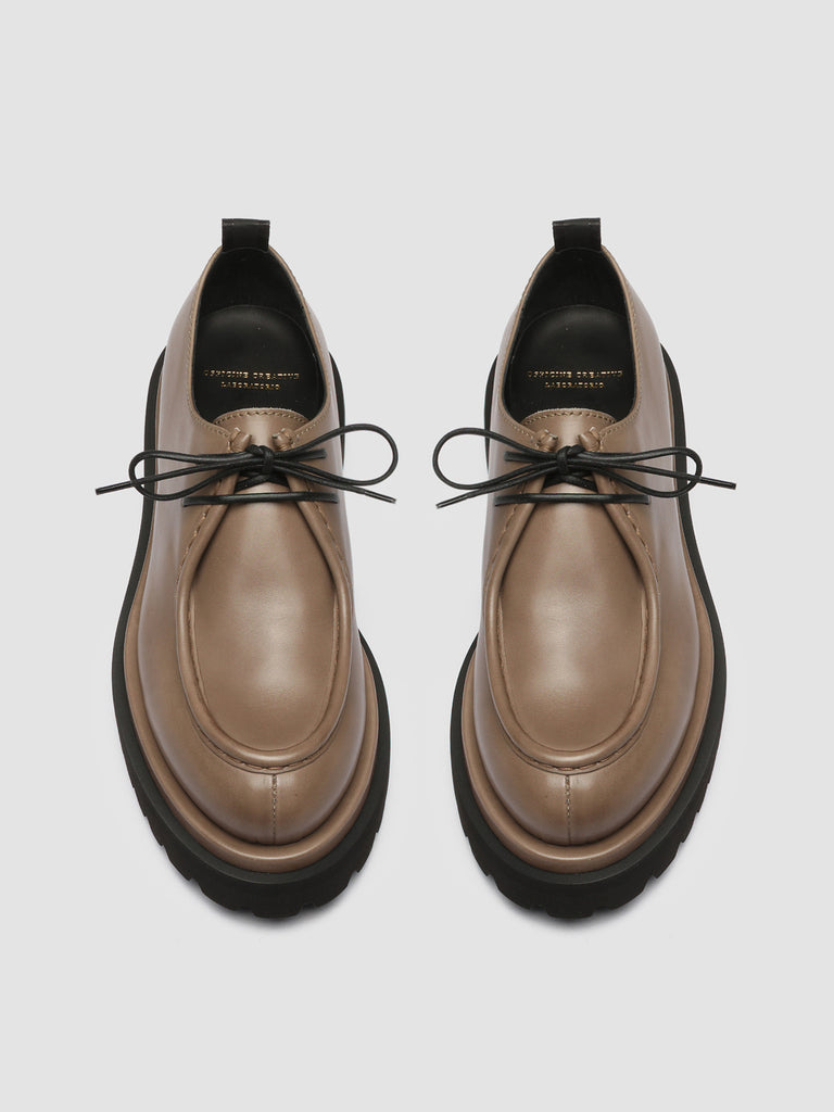 WISAL 002 - Taupe Leather Derby Shoes