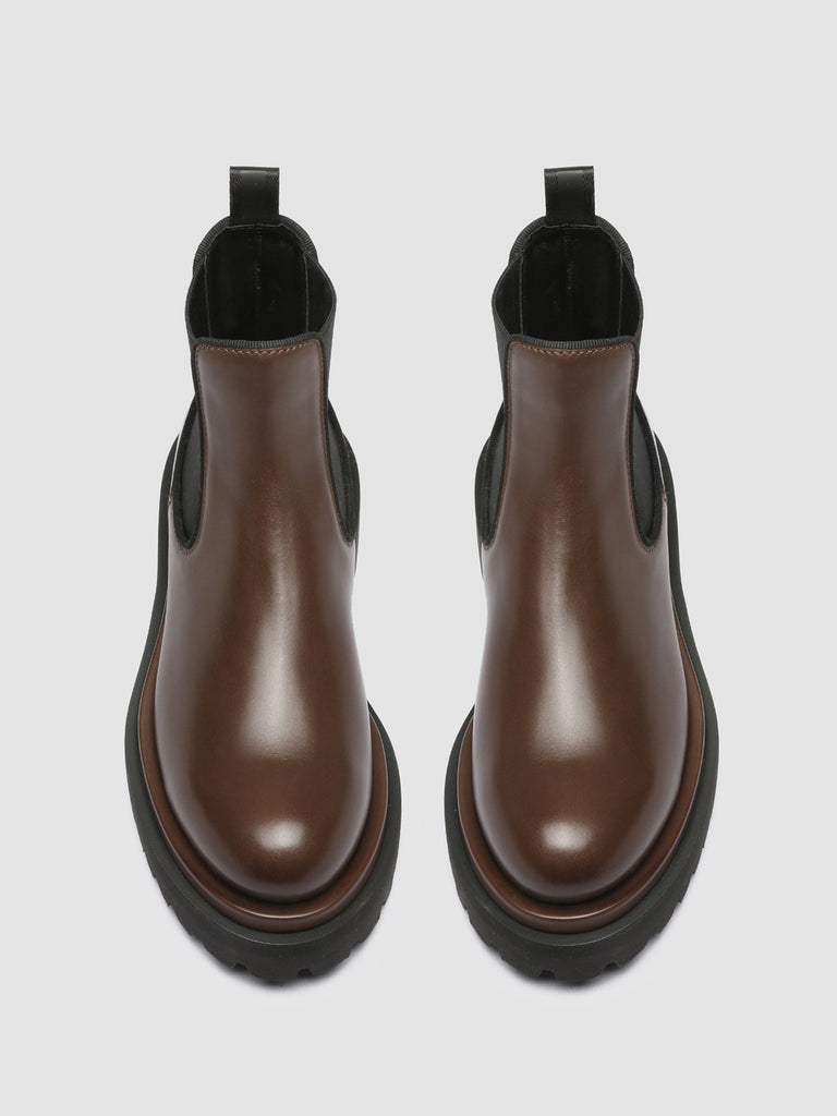 WISAL 006 - Brown Leather Chelsea Booties