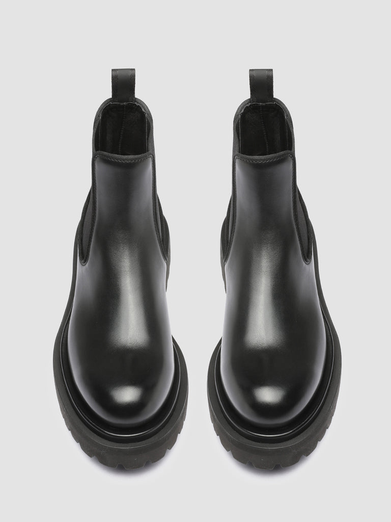 WISAL 006 - Black Leather Chelsea Booties