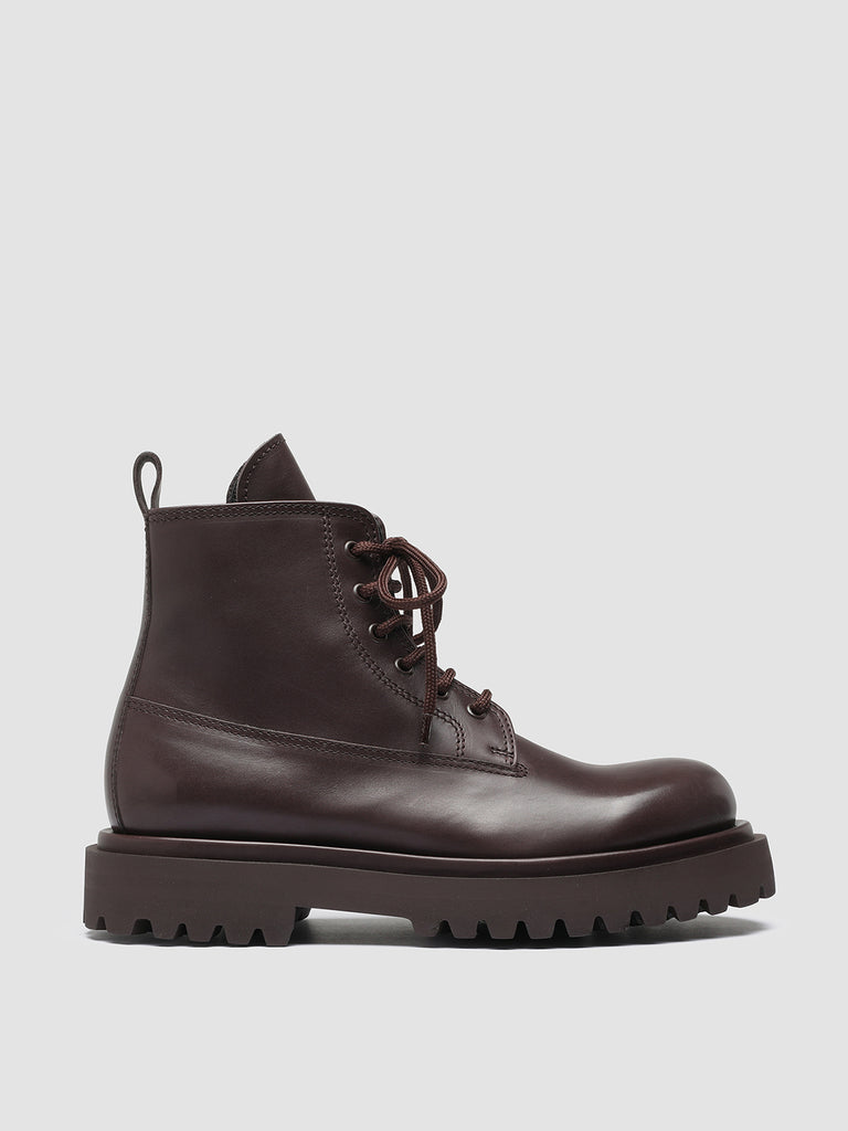 WISAL 021 - Burgundy Leather Ankle Boots